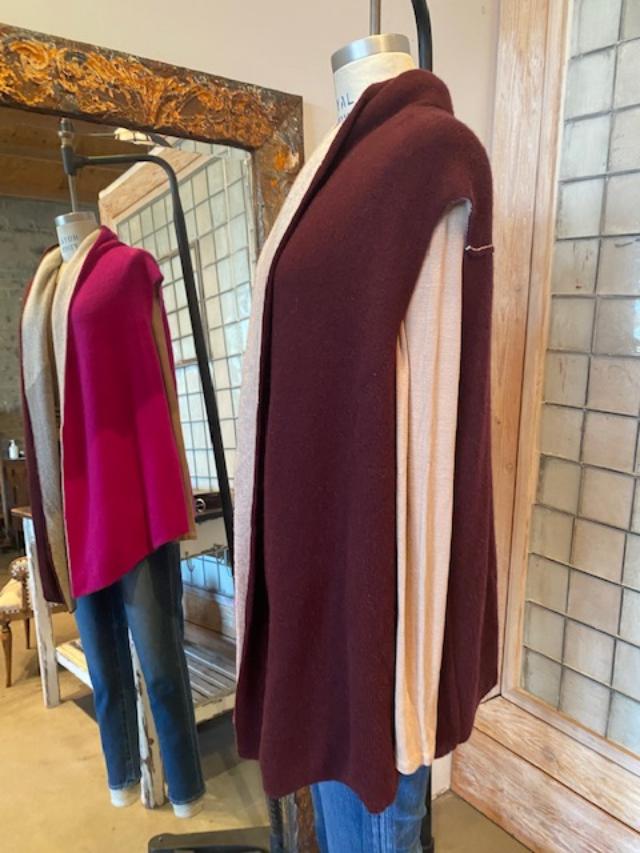 Paychi Guh Reversible Cashmere Color Block Vest