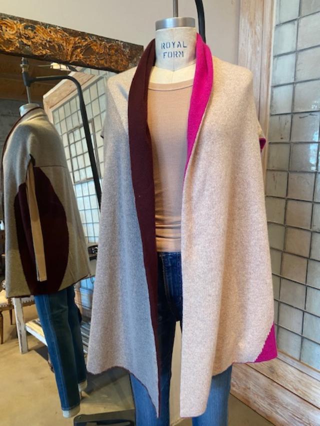 Paychi Guh Reversible Cashmere Color Block Vest