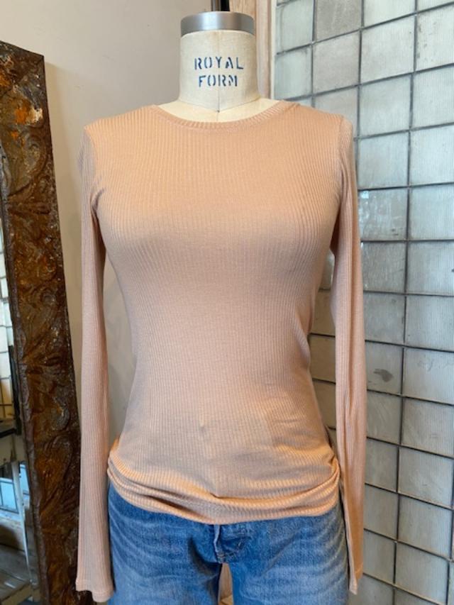 Enza Costa Fine Ribbed Crew Neck Top