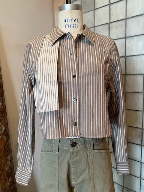Moussy Vintage Striped Cropped Shirt