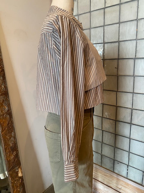 Moussy Vintage Striped Cropped Shirt