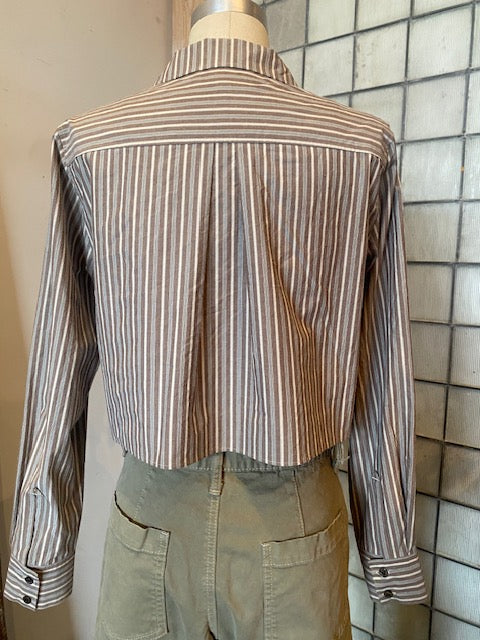 Moussy Vintage Striped Cropped Shirt