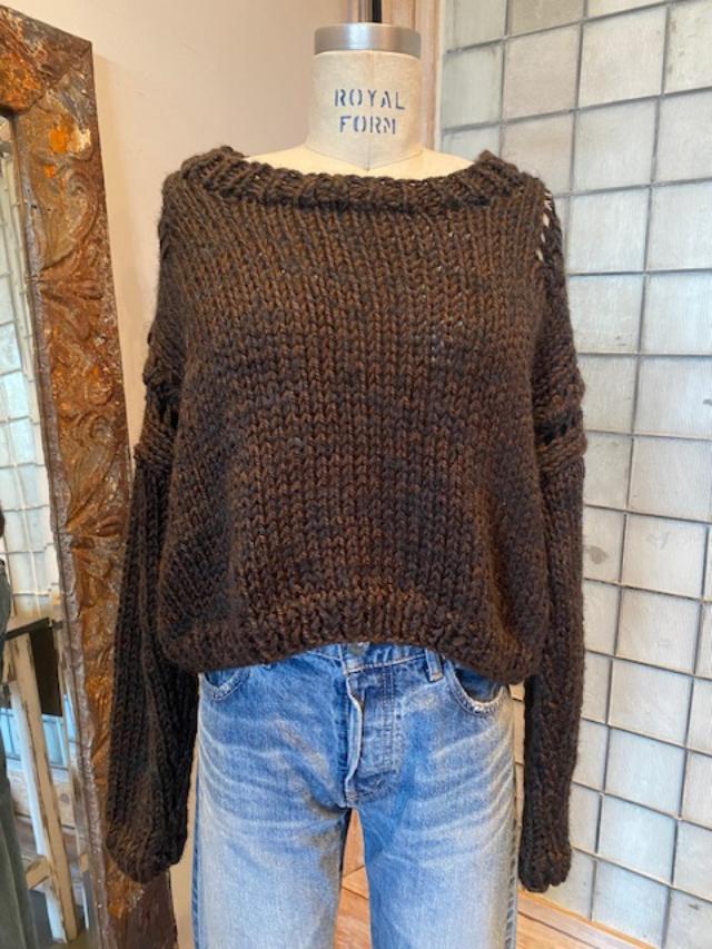 Umit Unal Cropped Heavy Knit Sweater