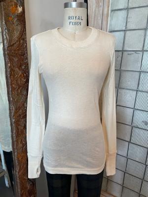 Enza Costa Fitted Wide Ribbed Neck Sweater